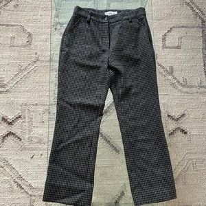 Something Navy checkered cropped flare trousers